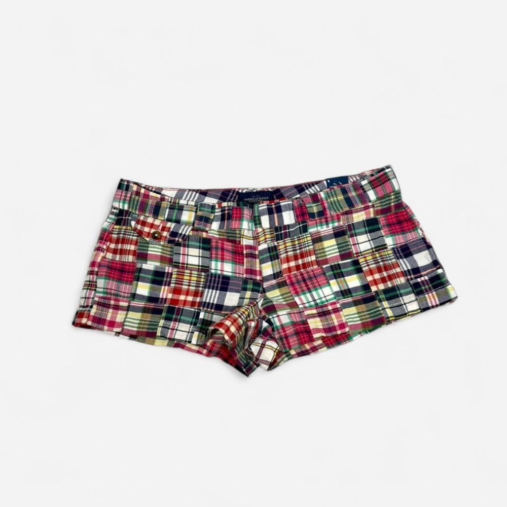 Deadstock NWT Vintage y2k American Eagle multicolour plaid mini shorts